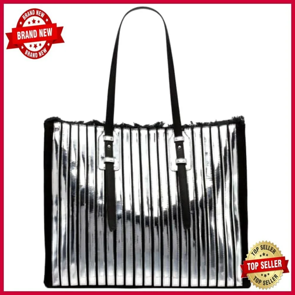 Extra Large Vegan Leather Tote with Multiple Pockets and Shoulder Strap